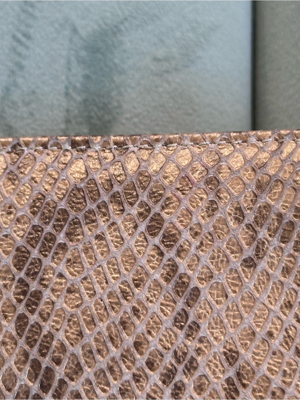 Vintage RODO Italy Snakeskin Evening Clutch Beaded Strap - Picture 7 of 16